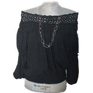 Venus Off Shoulder Blouse, Black, Medium 🔥Sale!